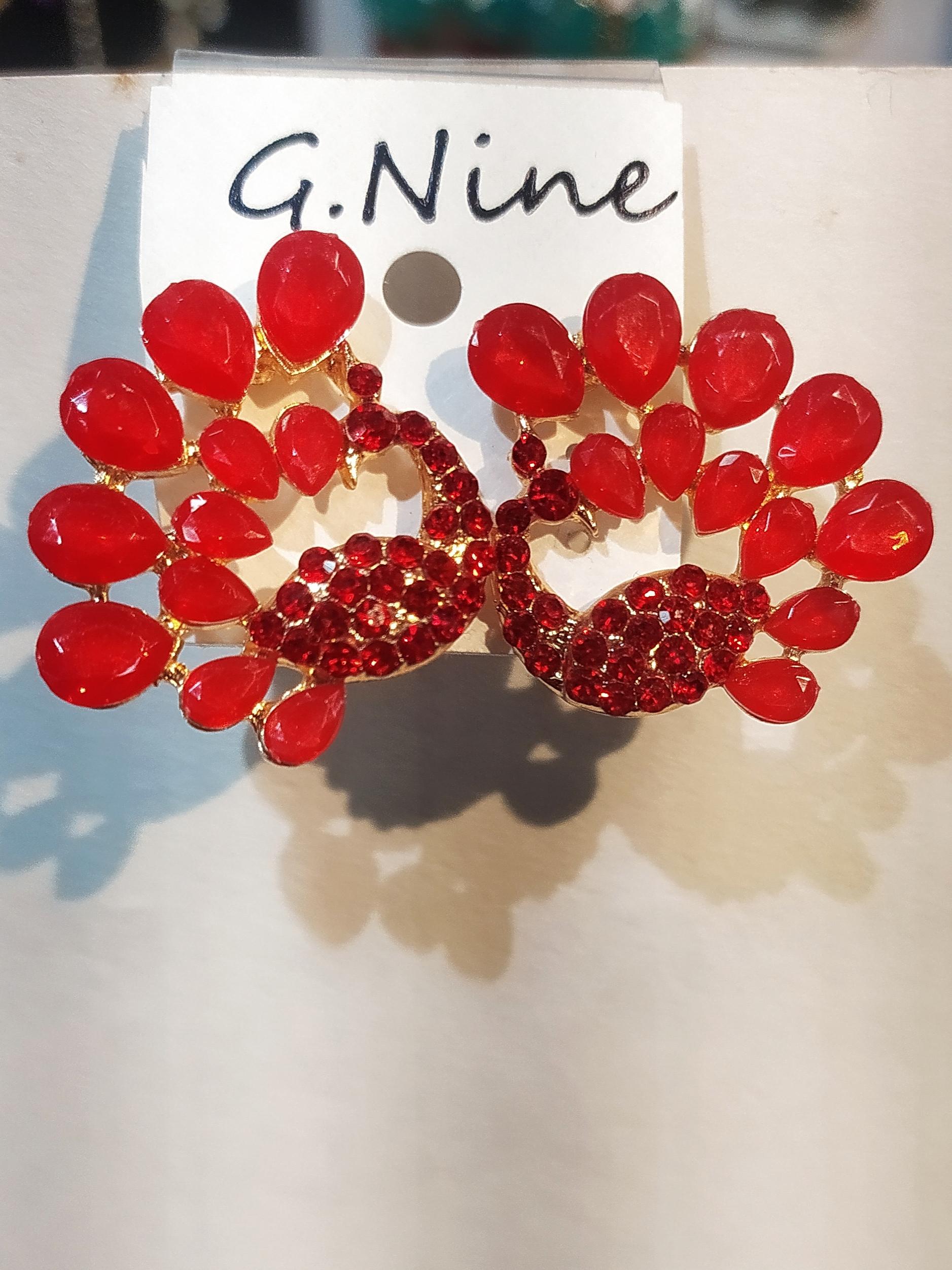 earrings for woman red color - 18307645 - Zoom Image - 2
