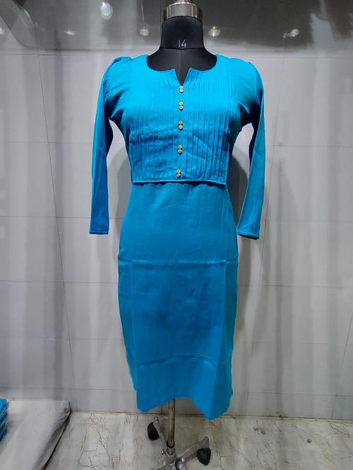 cotton linen pintex long kurti - 18307750 - Standard Image - 1