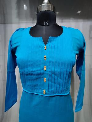 cotton linen pintex long kurti - 18307750 - Standard Image - 2