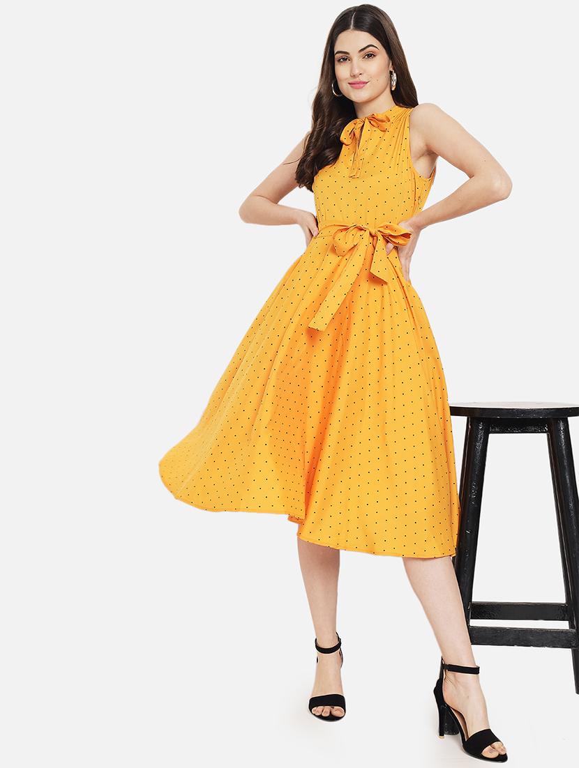 sleeveless polka printed a-line dress - 18307978 - Zoom Image - 6
