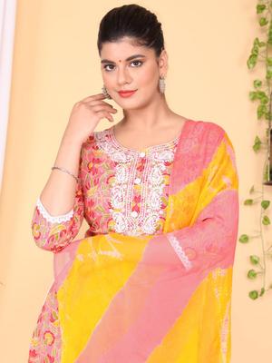 cotton printed suit with dupatta set - 18308030 - Standard Image - 2