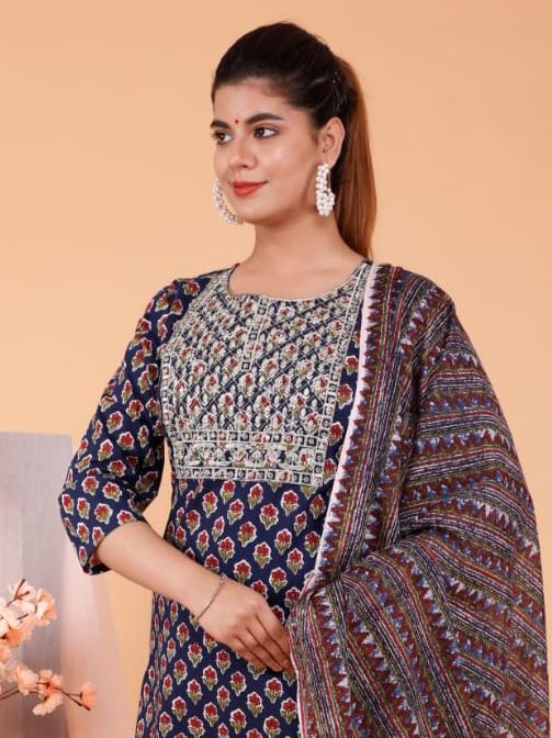 cotton printed suit with dupatta set - 18308031 - Zoom Image - 2