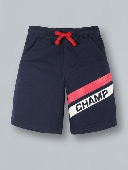navy blue printed shorts - 18308046 - Standard Image - 1