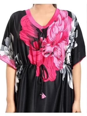 ladies satin printed nighties multi color - 18308722 - Standard Image - 2