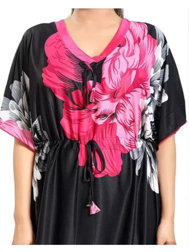 ladies satin printed nighties multi color - 18308722 - Zoom Image - 2