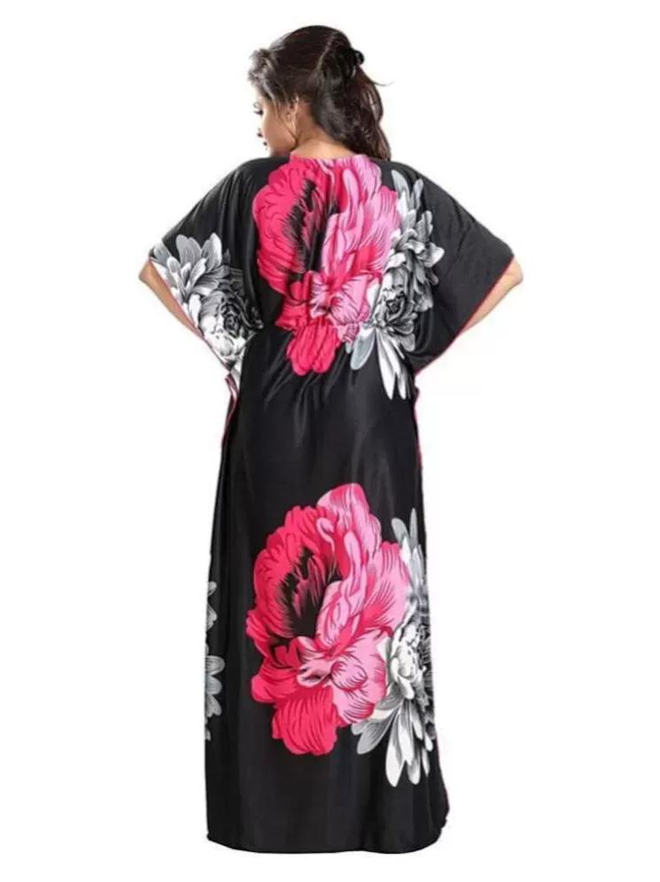 ladies satin printed nighties multi color - 18308722 - Zoom Image - 3