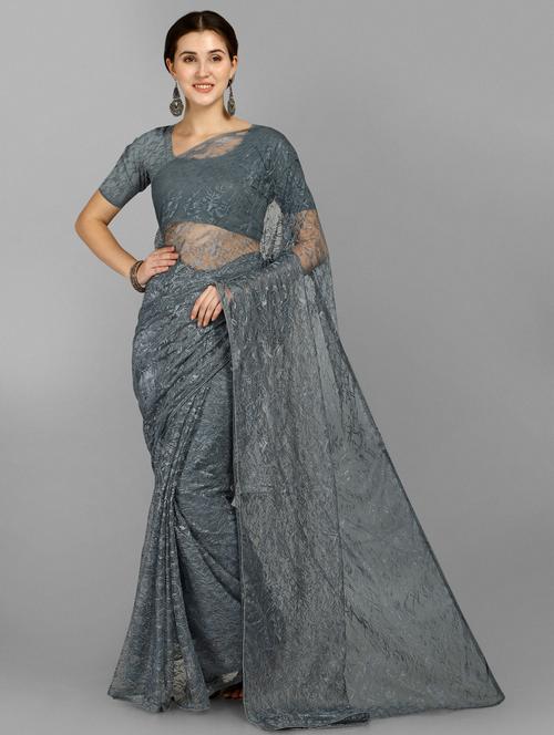 self designed printed saree with blouse - 18309089 - Standard Image - 1