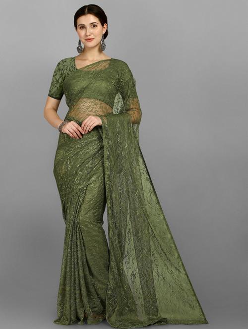 self designed printed saree with blouse - 18309090 - Standard Image - 1