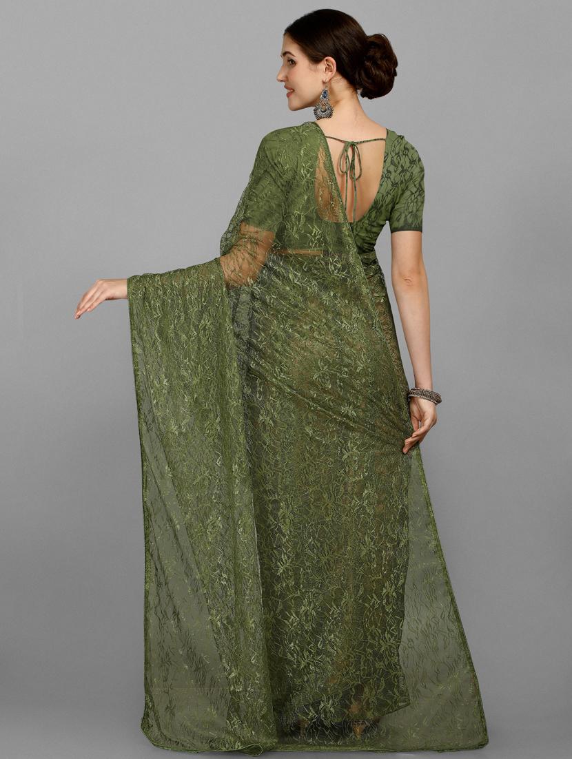 self designed printed saree with blouse - 18309090 - Zoom Image - 2