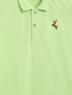 green solid polo t-shirt - 18309141 - Standard Image - 3