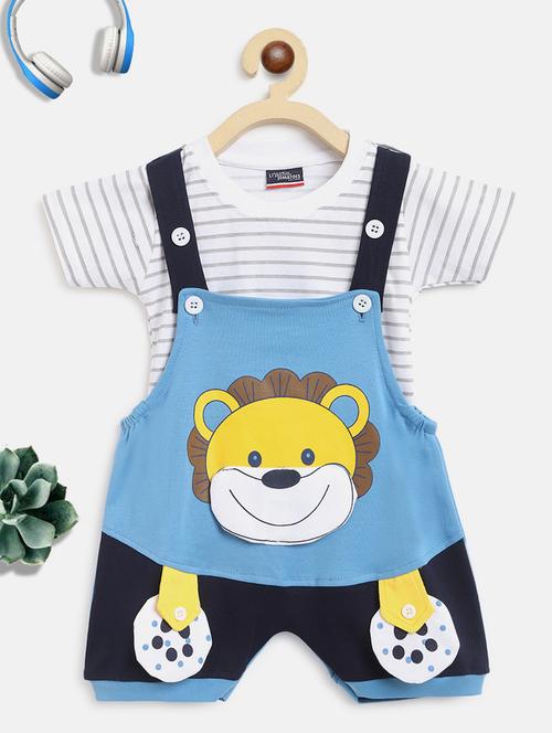 blue printed dungarees - 18309156 - Standard Image - 1