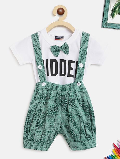 green printed dungarees - 18309158 - Standard Image - 1