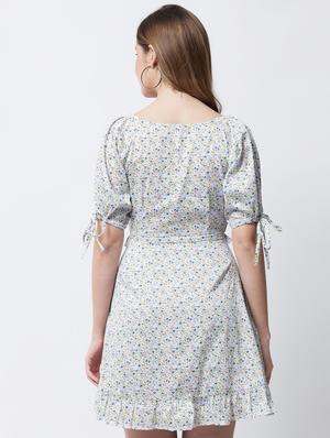 short sleeve printed a-line dress - 18309308 - Standard Image - 3