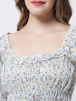 short sleeve printed a-line dress - 18309308 - Standard Image - 5