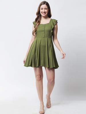 sleeveless solid a-line dress - 18309309 - Standard Image - 4