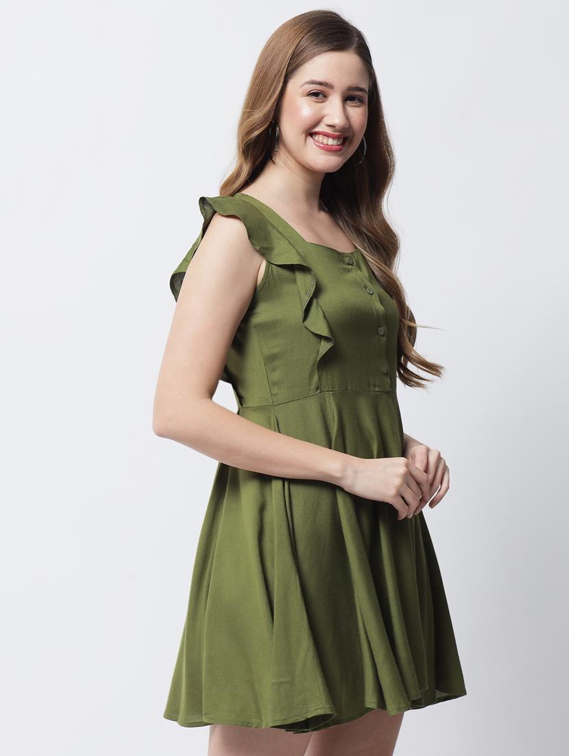 sleeveless solid a-line dress - 18309309 - Zoom Image - 2