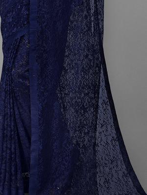self designed printed saree with blouse - 18309354 - Standard Image - 3