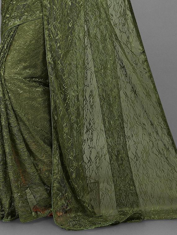 self designed printed saree with blouse - 18309358 - Zoom Image - 3