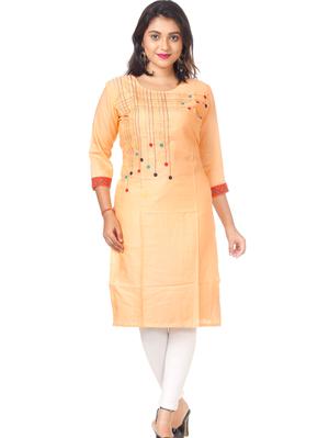 orange rayon kurti - 18309412 - Standard Image - 3