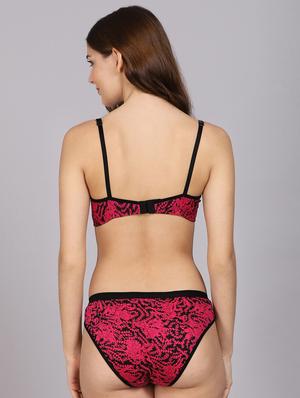 pink printed bra & panty set - 18309833 - Standard Image - 4