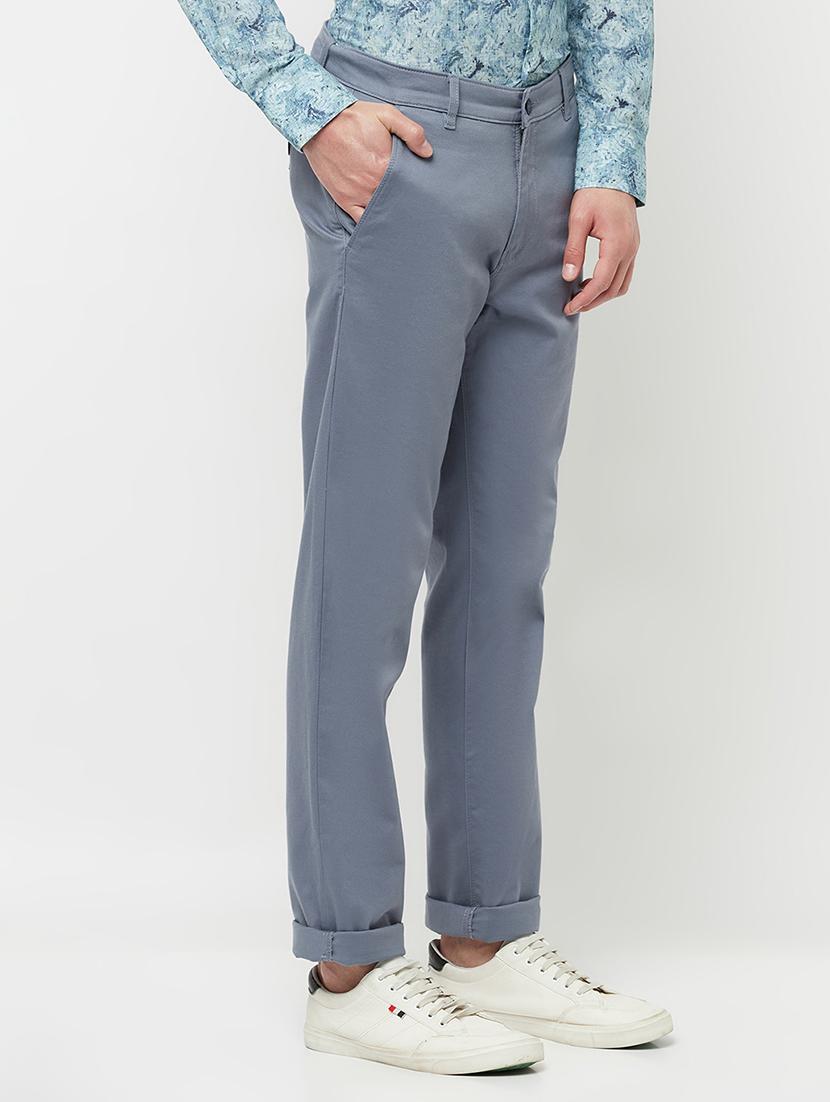 blue solid casual trouser - 18309944 - Zoom Image - 2