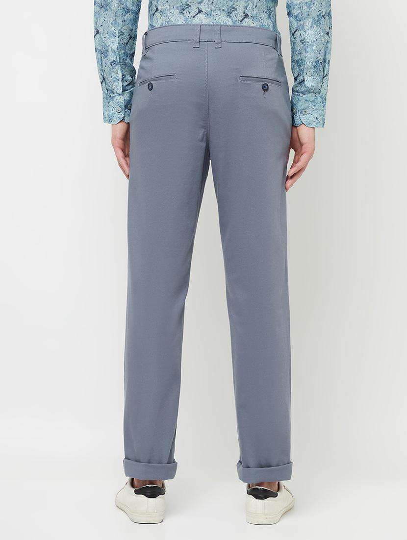 blue solid casual trouser - 18309944 - Zoom Image - 3