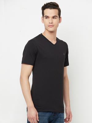 black solid t-shirt - 18310000 - Standard Image - 2