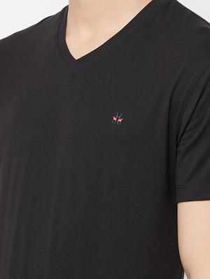 black solid t-shirt - 18310000 - Standard Image - 5