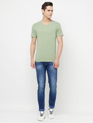 olive green solid t-shirt - 18310002 - Standard Image - 4