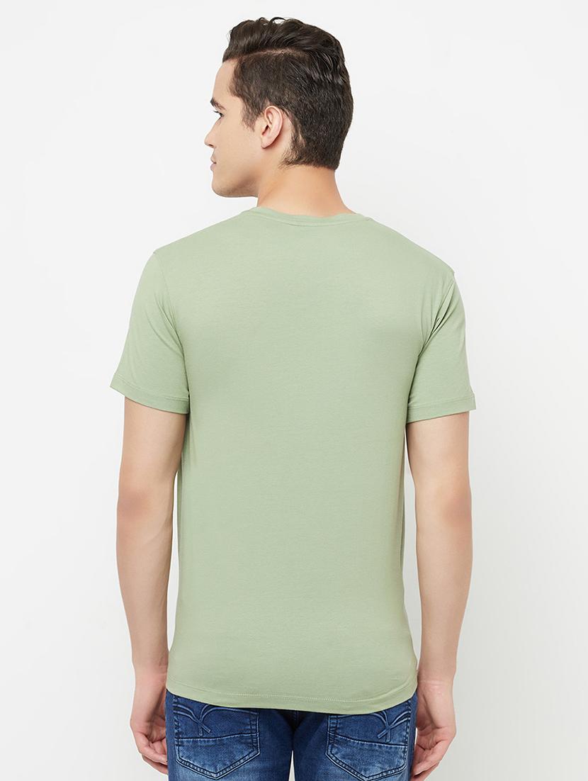 olive green solid t-shirt - 18310002 - Zoom Image - 3