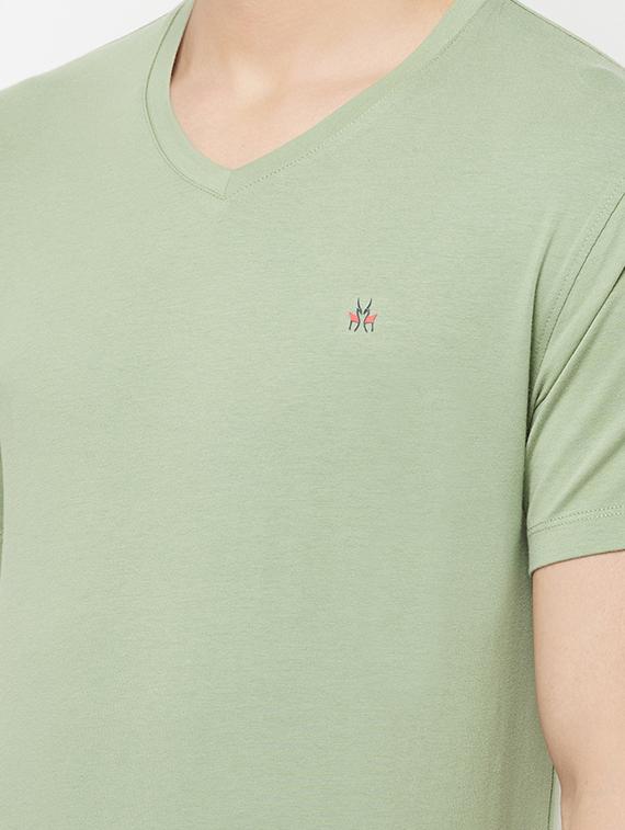 olive green solid t-shirt - 18310002 - Zoom Image - 5