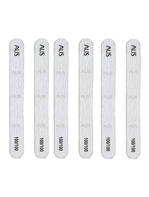 alis nail filer double sided for nail shaper nail file grey straight pack of 6 (grey straight nail file 6 pcs) - 18310216 - Standard Image - 1