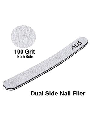 alis nail filer double sided for nail shaper nail file grey straight pack of 6 (grey straight nail file 6 pcs) - 18310216 - Standard Image - 3