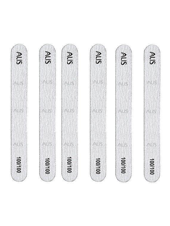 alis nail filer double sided for nail shaper nail file grey straight pack of 6 (grey straight nail file 6 pcs) - 18310216 - Zoom Image - 1
