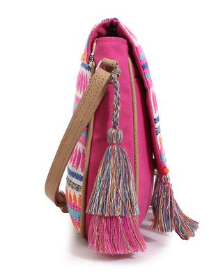 pink printed regular sling bag - 18310293 - Standard Image - 5