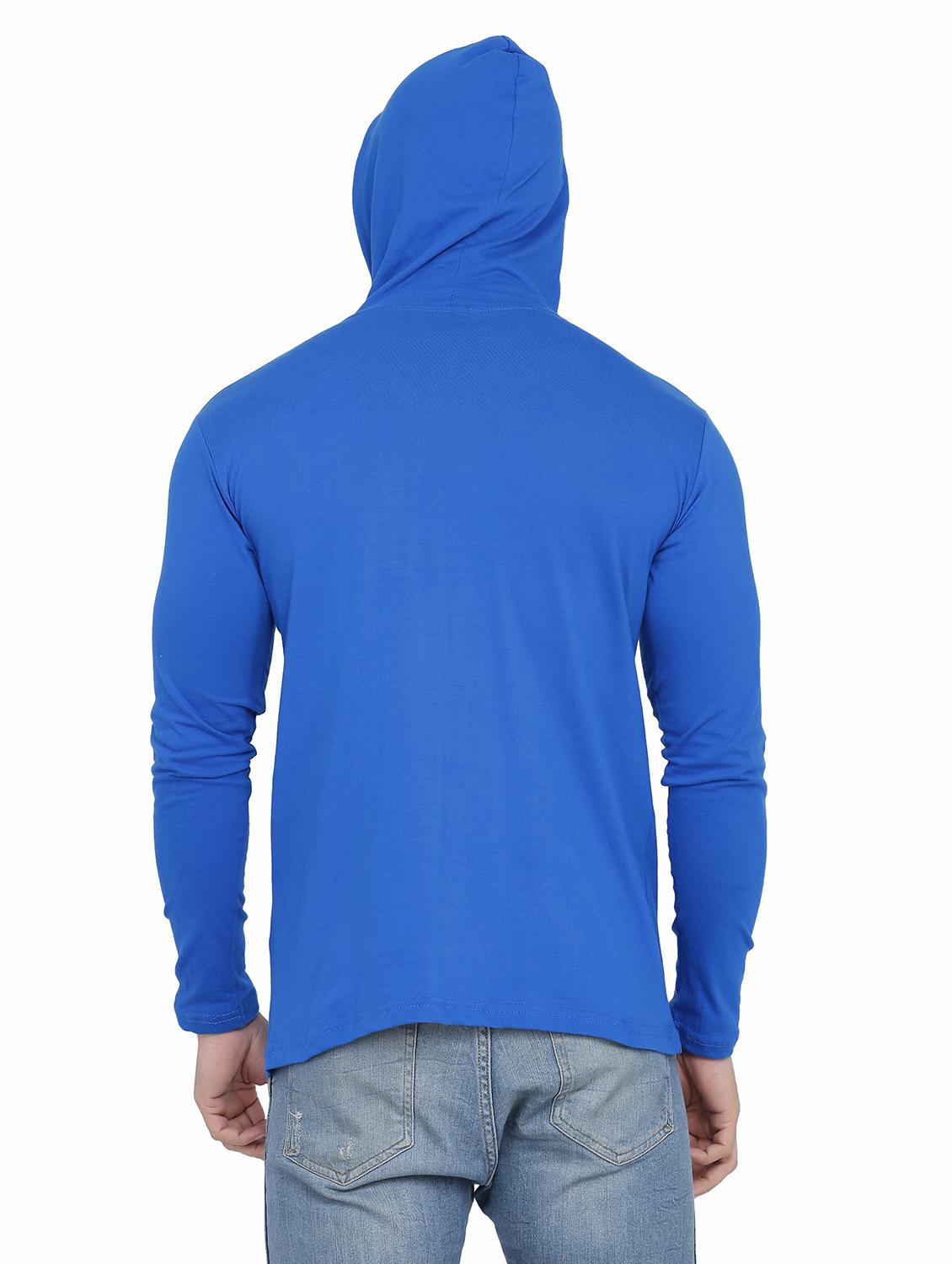 blue solid hooded casual jacket - 18310355 - Zoom Image - 3