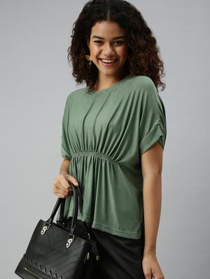round neck printed top - 18310432 - Standard Image - 3