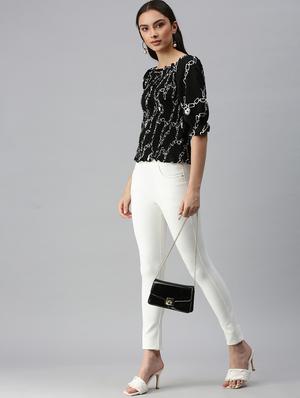 square neck printed regular top - 18310529 - Standard Image - 5