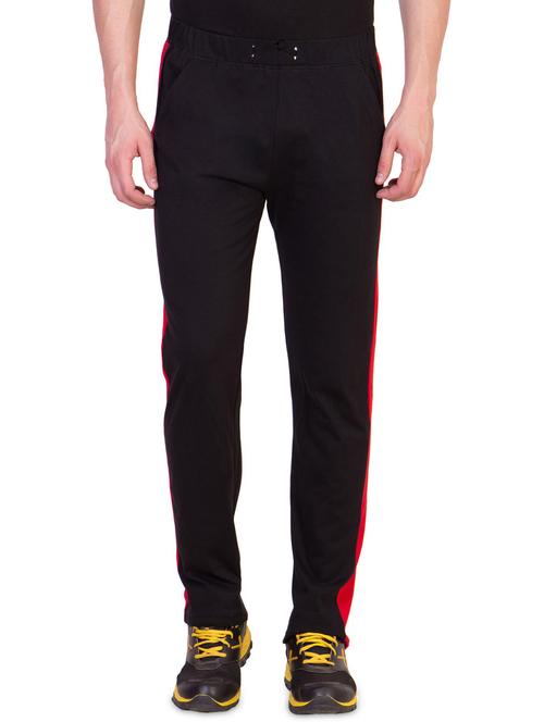 black solid full length track pant - 18311384 - Standard Image - 1