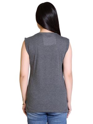 printed sleeveless regular top - 18311954 - Standard Image - 3
