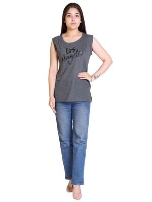 printed sleeveless regular top - 18311954 - Standard Image - 4
