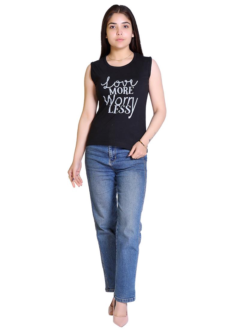printed sleeveless regular top - 18311969 - Zoom Image - 4