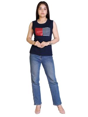 printed sleeveless regular top - 18311980 - Standard Image - 4