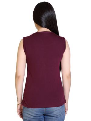 printed sleeveless regular top - 18311981 - Standard Image - 3