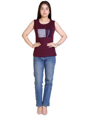 printed sleeveless regular top - 18311981 - Standard Image - 4