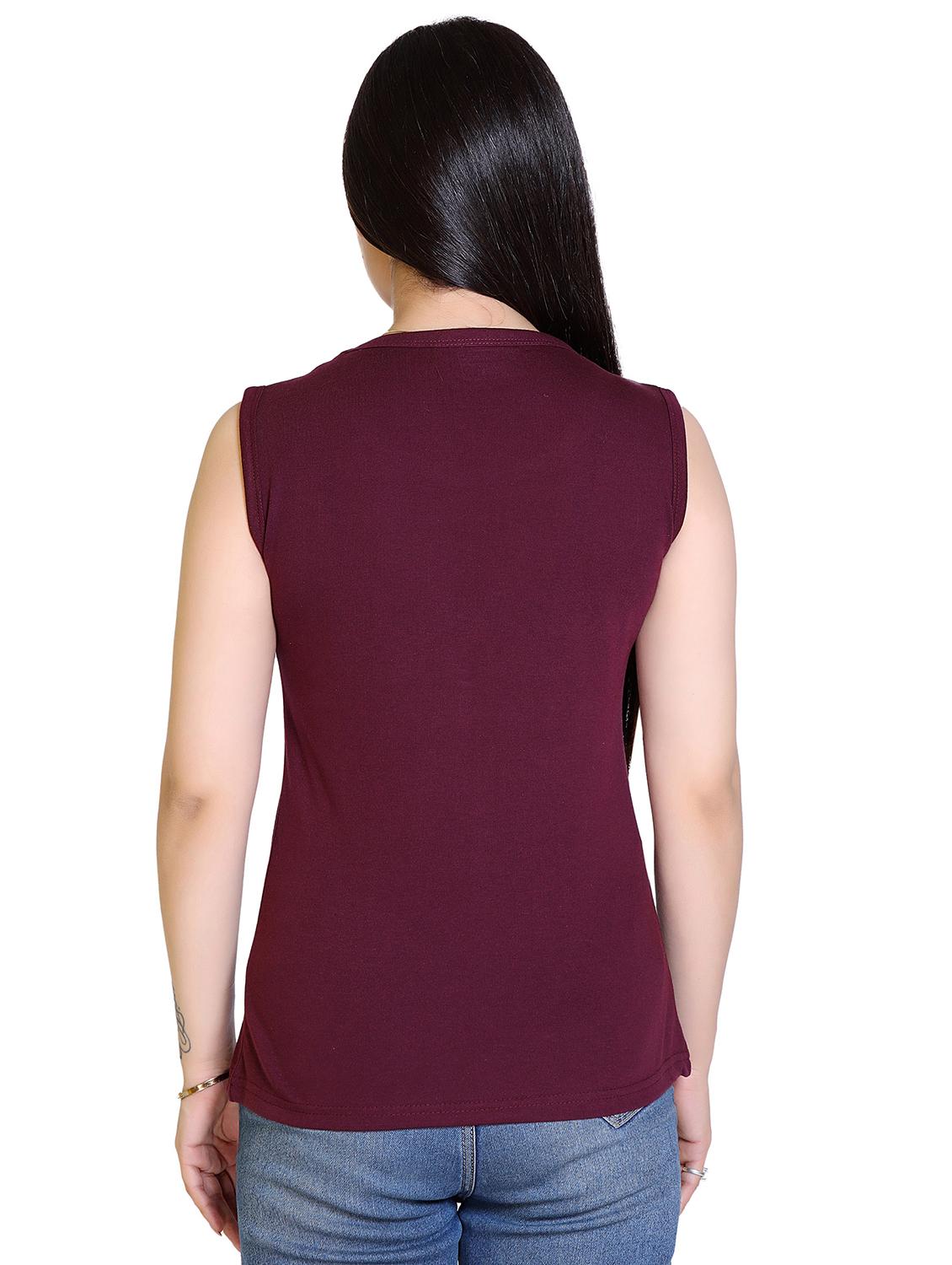 printed sleeveless regular top - 18311981 - Zoom Image - 3
