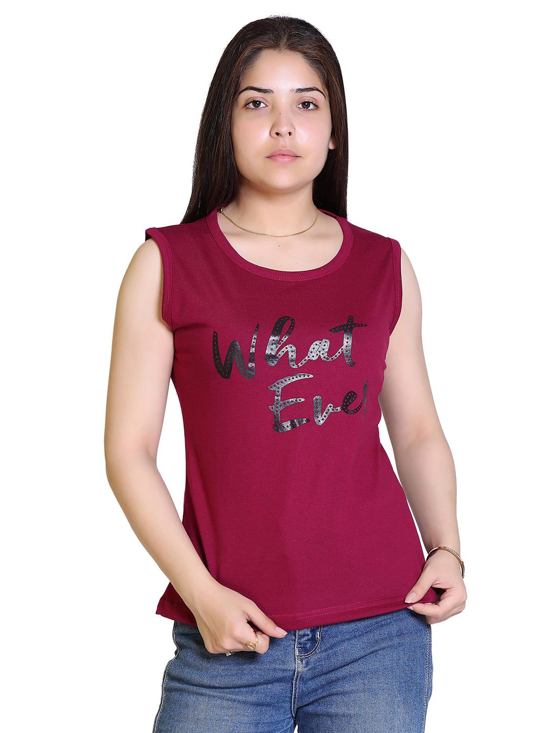 printed sleeveless regular top - 18311986 - Zoom Image - 1