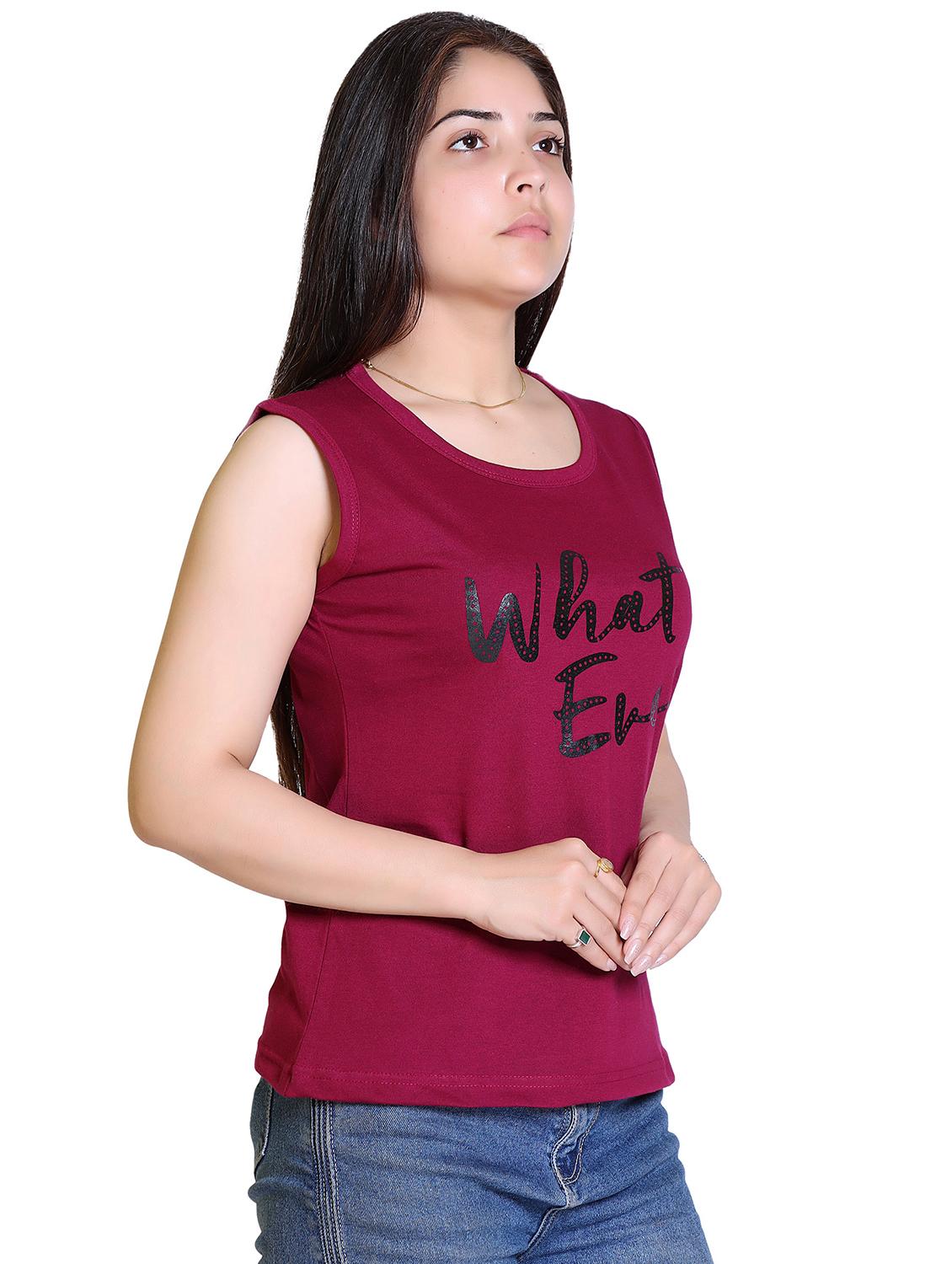 printed sleeveless regular top - 18311986 - Zoom Image - 2
