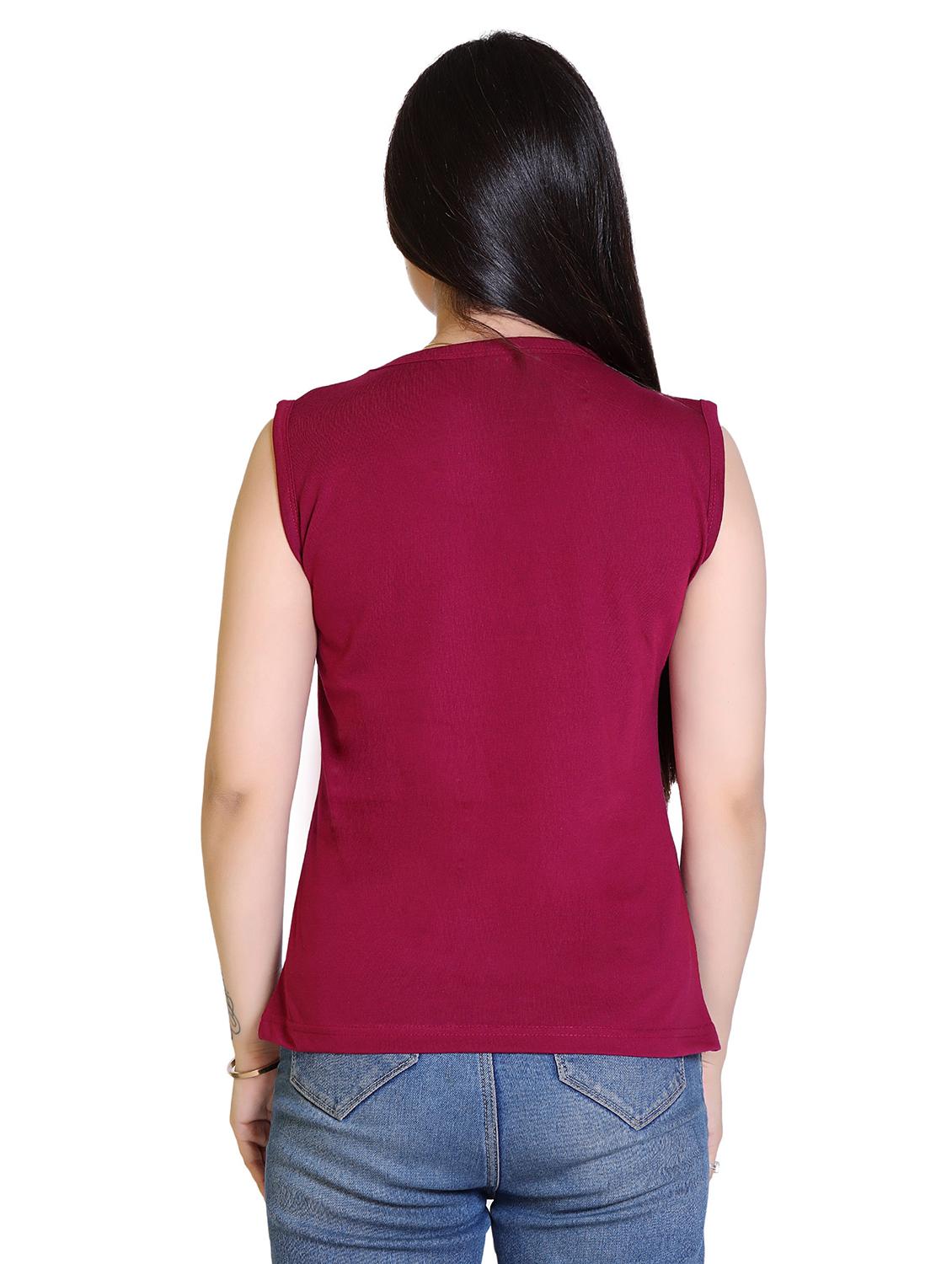 printed sleeveless regular top - 18311986 - Zoom Image - 3