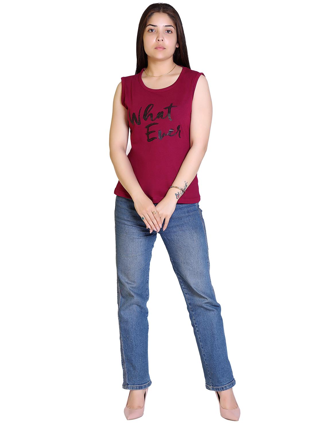 printed sleeveless regular top - 18311986 - Zoom Image - 4
